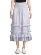 Rebecca Taylor Ruffle-tiered Cotton A-line Skirt