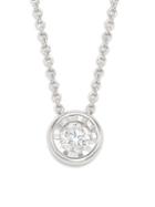 Saks Fifth Avenue 14k White Gold Diamond Round Pendant Necklace