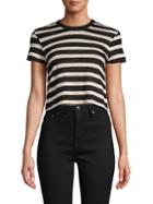Rta Striped Cotton & Cashmere-blend Cropped Tee