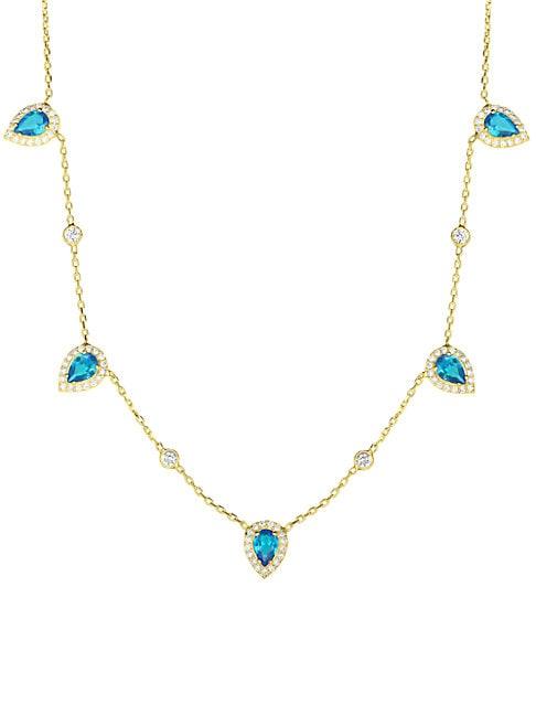 Chloe & Madison 14k Goldplated Sterling Silver & Crystal Necklace