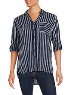 Beach Lunch Lounge Striped One-pocket Shirt