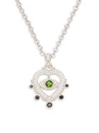 Judith Ripka Little Luxuries Heart Shaped Mixed Gemstone Pendant Necklace