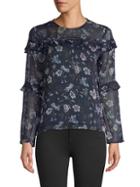 Cece Ruffled Floral Top