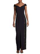Calvin Klein Slit-detailed Embellished Dress