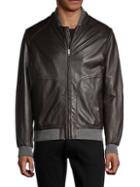 Saks Fifth Avenue Knit-lined Leather Bomber Jacket