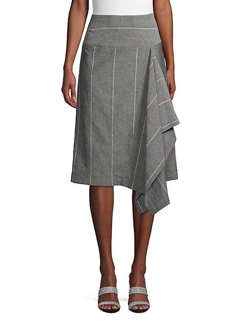 Brunello Cucinelli Ruffled Wool & Linen Blend Skirt