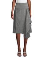 Brunello Cucinelli Ruffled Wool & Linen Blend Skirt