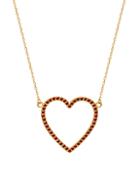 Gabi Rielle 22k Goldplated & Ruby-colored Crystal Open Heart Pendant Necklace