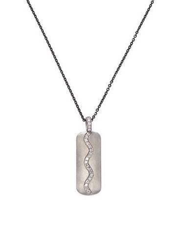 Arthur Marder Sterling Silver & Champagne Diamond Pendant Necklace