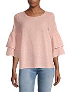 Lumie Tiered Cold-shoulder Top