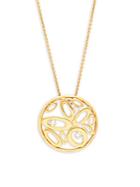 Roberto Coin 18k Yellow Gold & Diamond Shine Circle Pendant Necklace