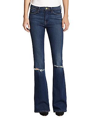 Frame Le High-rise Distressed Flared Jeans