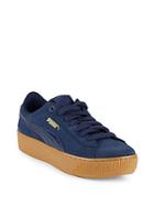 Puma Vikky Leather-blend Lace-up Sneakers