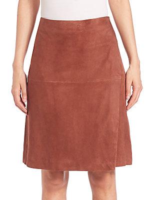 Set Suede Wrap Skirt