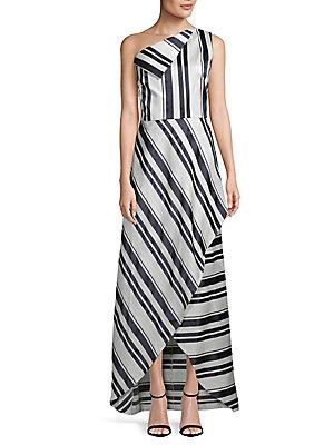 Kay Unger One-shoulder Sleeveless Gown