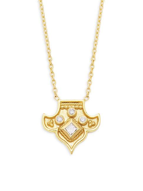 Amrapali Heritage 18k Yellow Gold & Diamond Fleur Pendant Necklace