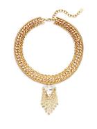 Dannijo Garr Swarovski Crystal & Goldplated Chain Collar Necklace