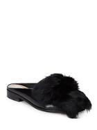 Schutz Aryelle Fur-trimmed Leather Mules