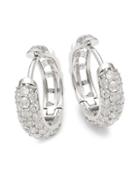 Effy 14k White Gold & Diamond Huggie Earrings