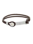 Saks Fifth Avenue Stainless Steel And 14k Gold Braided Leather Bracelet