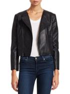Theory Cropped Leather Jacket