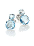 Ippolita Rock Candy Blue Topaz & Sterling Silver Two-stone Post Earrings