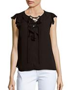 Collective Concepts Ruffled Front Tie Blouse