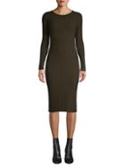 Vince Mixed-ribbed Wool-blend Bodycon Dress