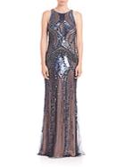 Albert Makalil Sequined Embellished Gown