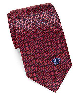 Versace Square-patterned Silk Tie