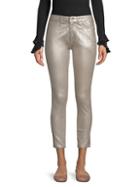 Joe's Jeans Charlie High-rise Coated Metallic Ankle Jeans