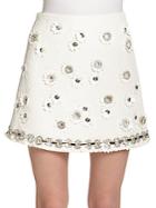 Msgm Floral-embellished Mini Skirt