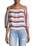 Lucca Couture Striped Off-the-shoulder Top