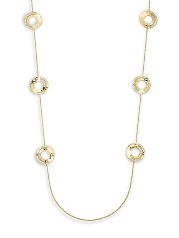 Ippolita Senso 18k Gold & Diamond Pierced Disc Station Necklace