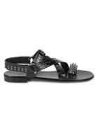 Giuseppe Zanotti Studded Croc-embossed Leather Sandals