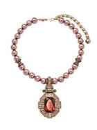 Heidi Daus Dorsay Faux Pearl And Crystal Pendant Necklace