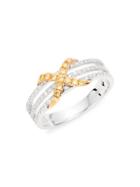 Effy 14k Yellow & White Gold Diamond Three-band Ring