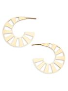 Saks Fifth Avenue Made In Italy 14k Yellow Gold Cutout Hoop Earrings