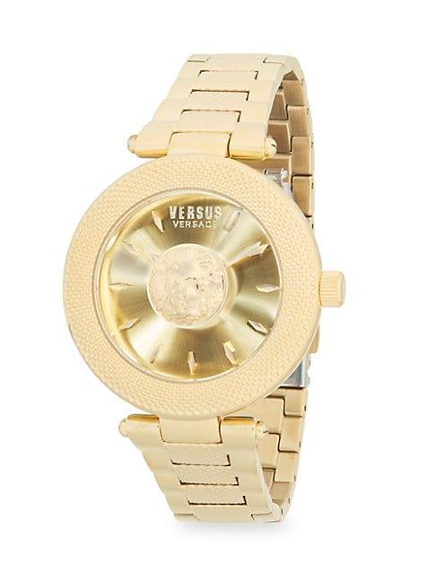 Versus Versace Goldtone Stainless Steel Logo Bracelet Watch