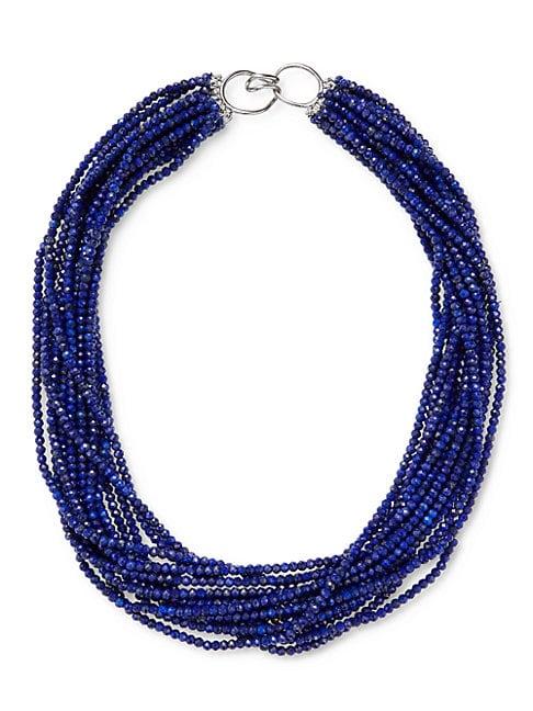Arthur Marder Fine Jewelry Sterling Silver & Lapis Lazuli Beaded Multi-strand Necklace