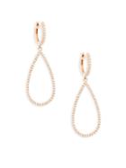 Saks Fifth Avenue Diamond 14k Rose Gold Oval Drop Earrings