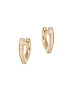 Nephora 14k Yellow Gold & Diamond Heart-shaped Huggie Earrings