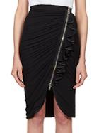 Givenchy Ruched Jersey Ruffle Skirt