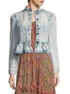 Rebecca Taylor Denim Peplum Jacket