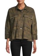 Joie Samia Camo Ruffle Jacket