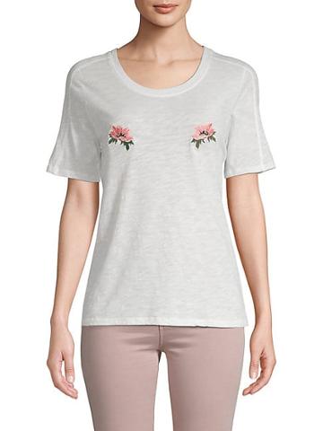 Maje Floral Embroidered Cotton Tee