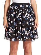 Erdem Levia Floral Flounce Mini Skirt