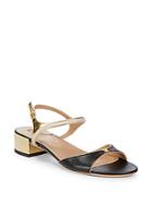 Salvatore Ferragamo Maddy Metallic Leather Block-heel Sandals