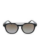 Brioni 56mm Square Faux Tortoiseshell Novelty Sunglasses