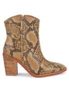 Free People Barclay Snake-embossed Leather Booties
